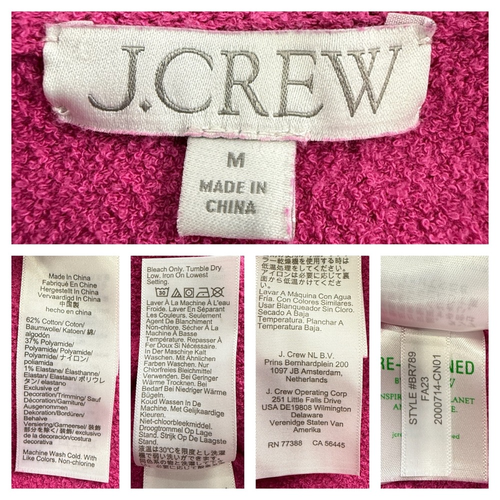J Crew Womens Cardigan M Pink Gold Parisian Office Career Dressy Boucle Feminine - Picture 7 of 8